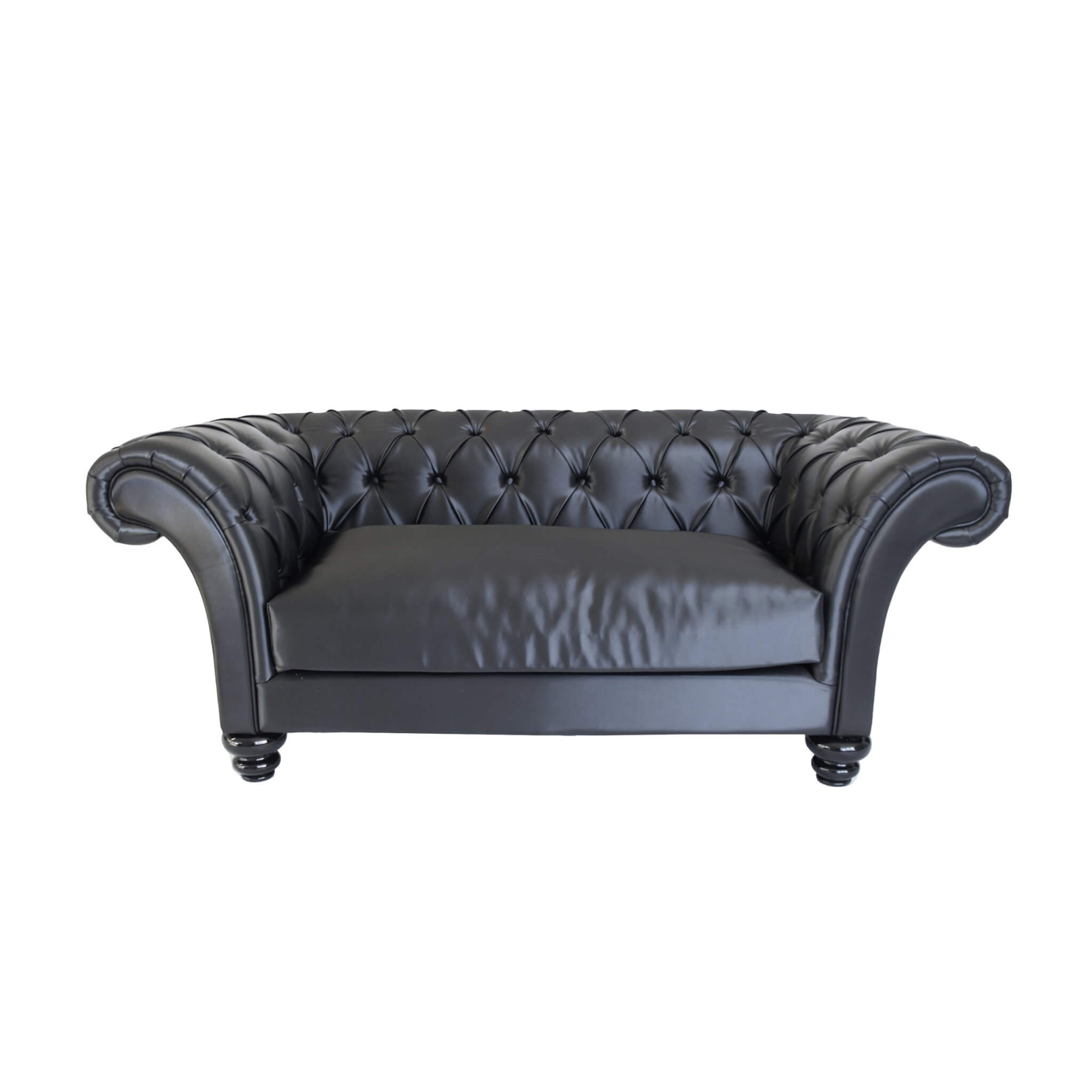 Versailles Two Seater Lounge – Black – 200cmL x 108cmW x 80cmH