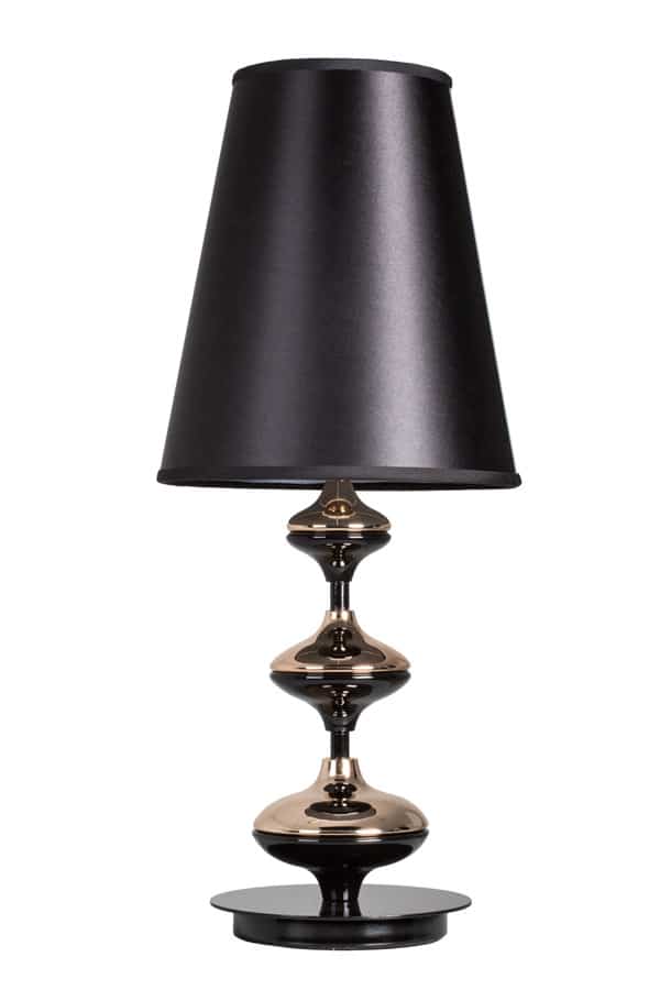 Bond Table Lamp – Black and Gold – 35cmD x 73cmH