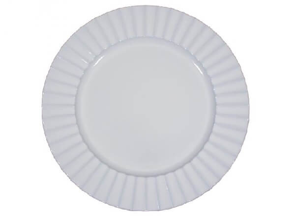Charger Plate – White Ribbed Edge Acrylic- 33cmD