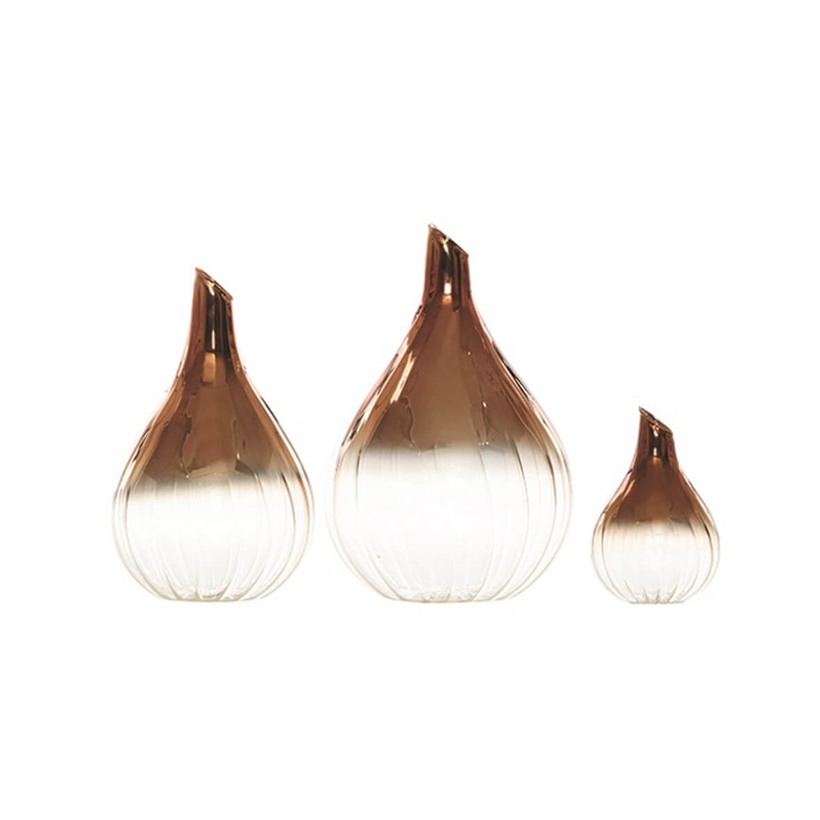 Copper Dipped Vase – Set of Three