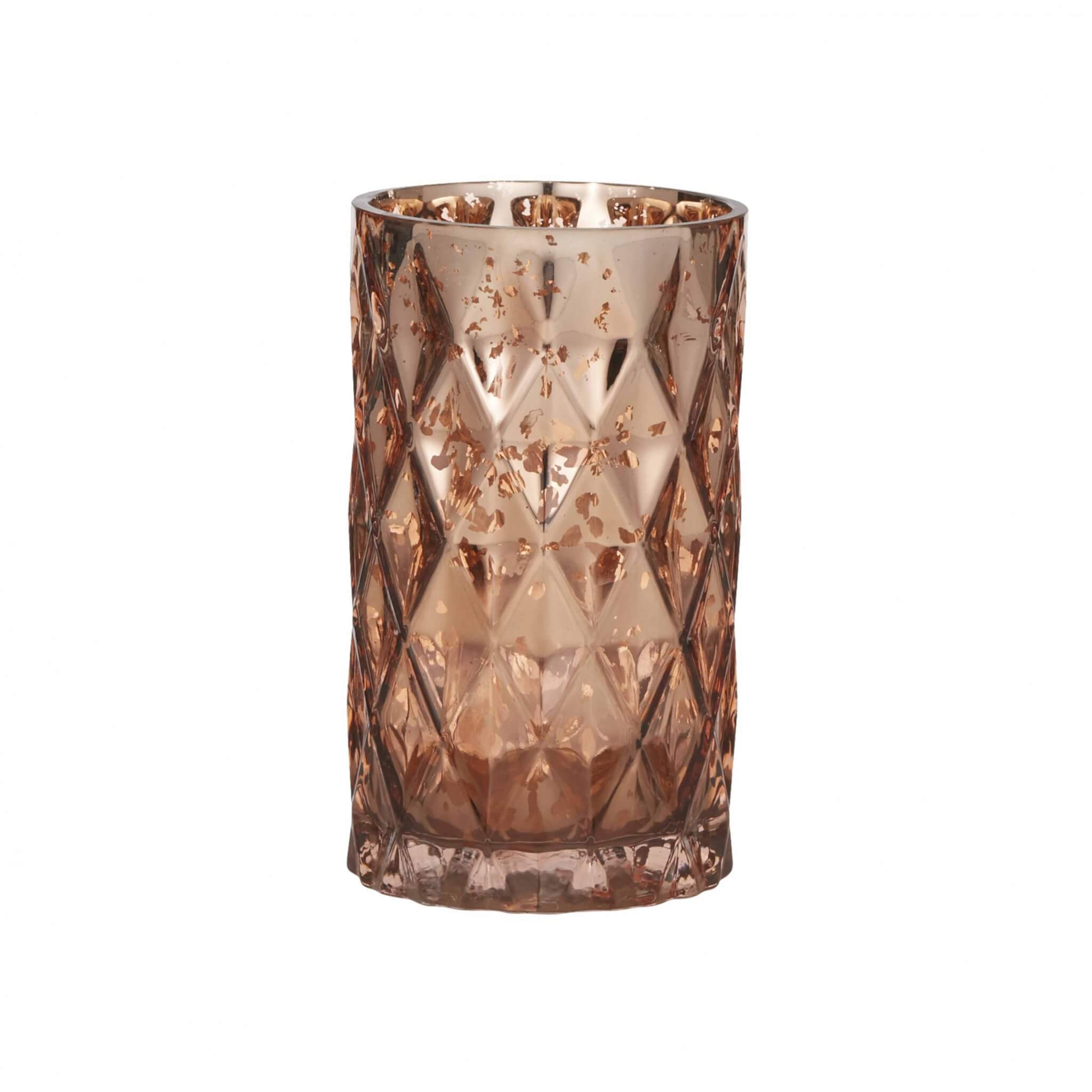 Diamond Pressed Vase – Copper – Large – 12cmW x 20cmH