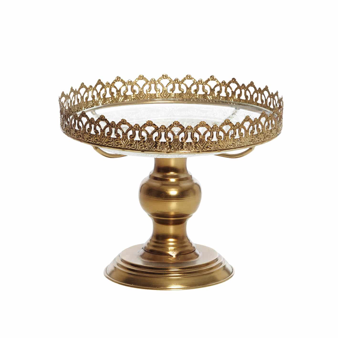 Cake Stand – Gold Footed – 23cmD
