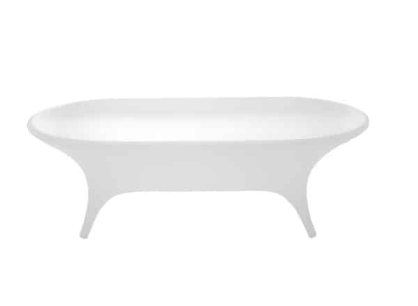 Illumin8 Glow Oval Coffee Table – White – 120cmL x 65cmW x 38cmH
