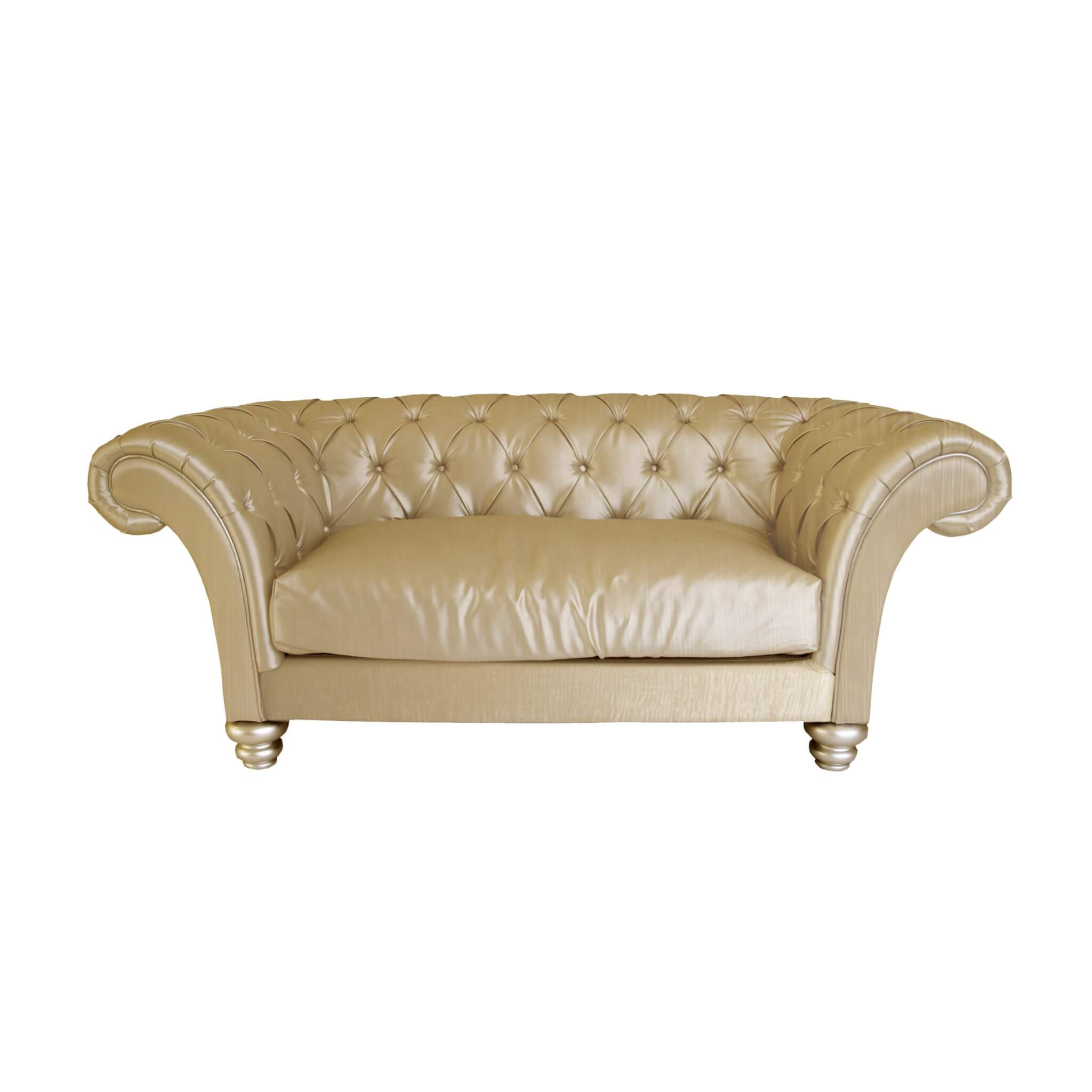 Versailles Two Seater Lounge – Gold – 200cmL x 108cmW x 80cmH