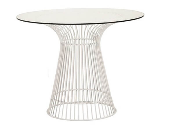 Panton Wire Cafe Table – White – 90cmD x 70cmH