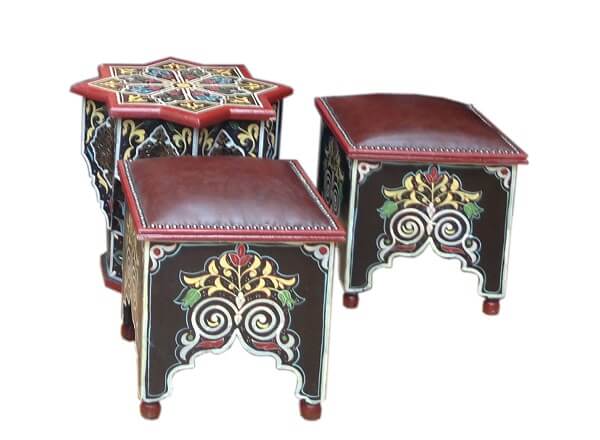 Moroccan Low Stool – Assorted Colours