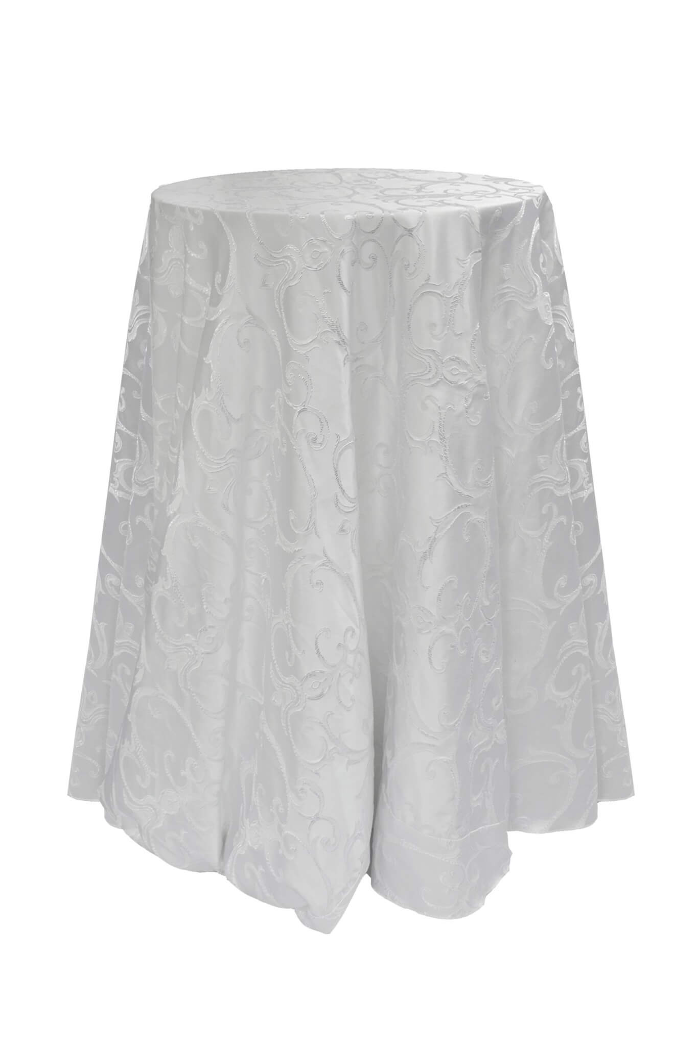 Tablecloth – White Damask – Round – 320cmD