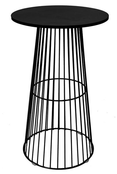 Birdcage Bar Table – Black – 70cmW x 110cmH