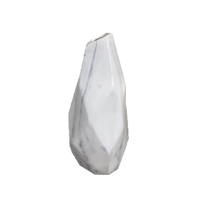 Faux Marble Geometric Vase – Set of Two