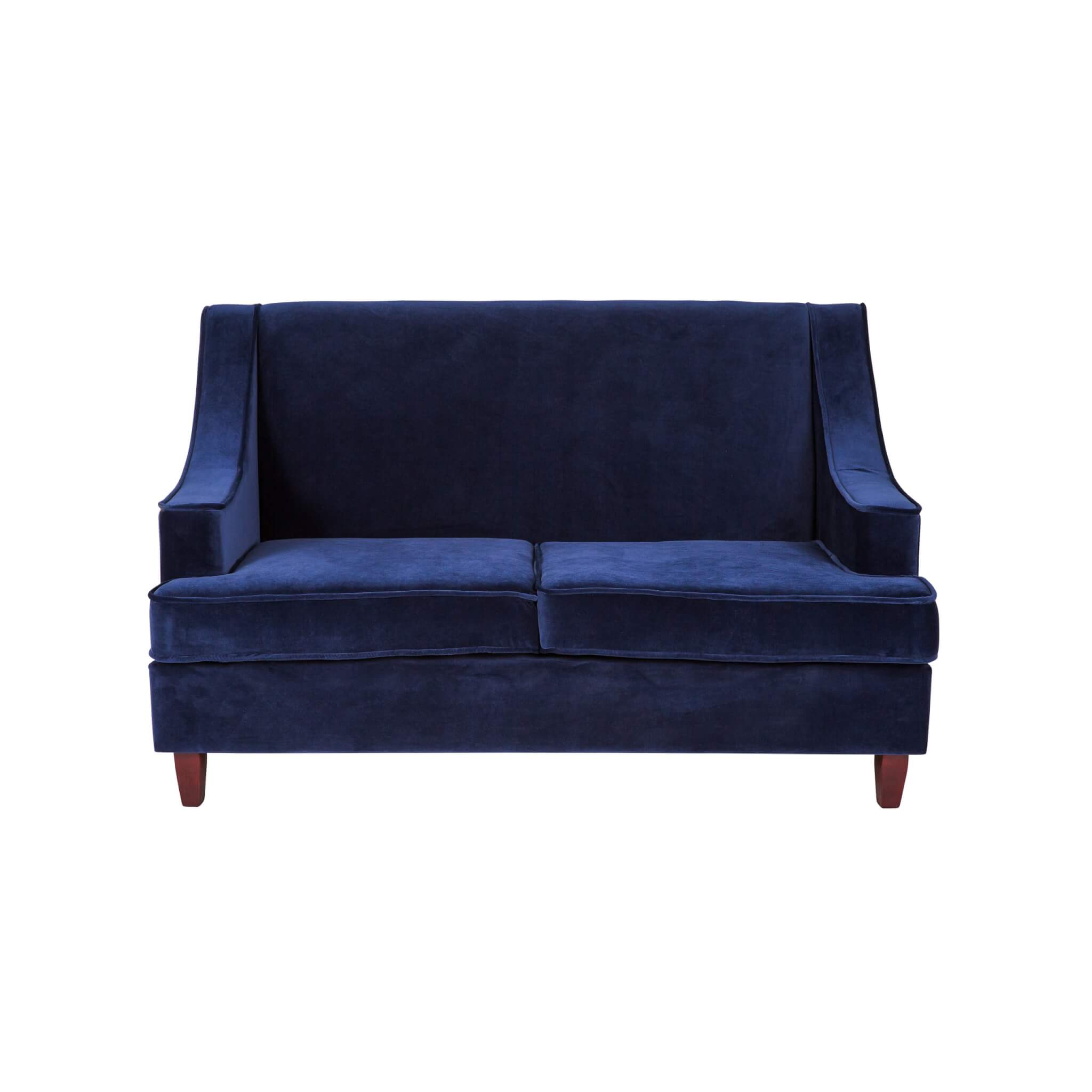 Hudson Two Seater Lounge – Navy Blue Velvet – 146cmL x 85cmW x 89cmH