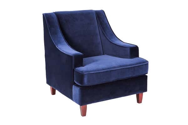 Hudson Armchair – Navy Blue Velvet – 70cmW x 85cmD x 89cmH