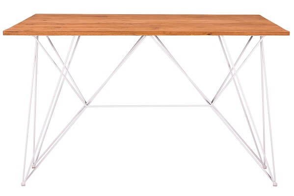 Frankie Tapas Table – White with Timber Top – 180cmL x 60cmD x 110cmH