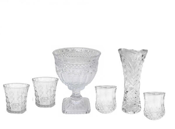 Bell & Vue Cut Glass Bud Vase – 8cmW x 8cmH – Set of Two