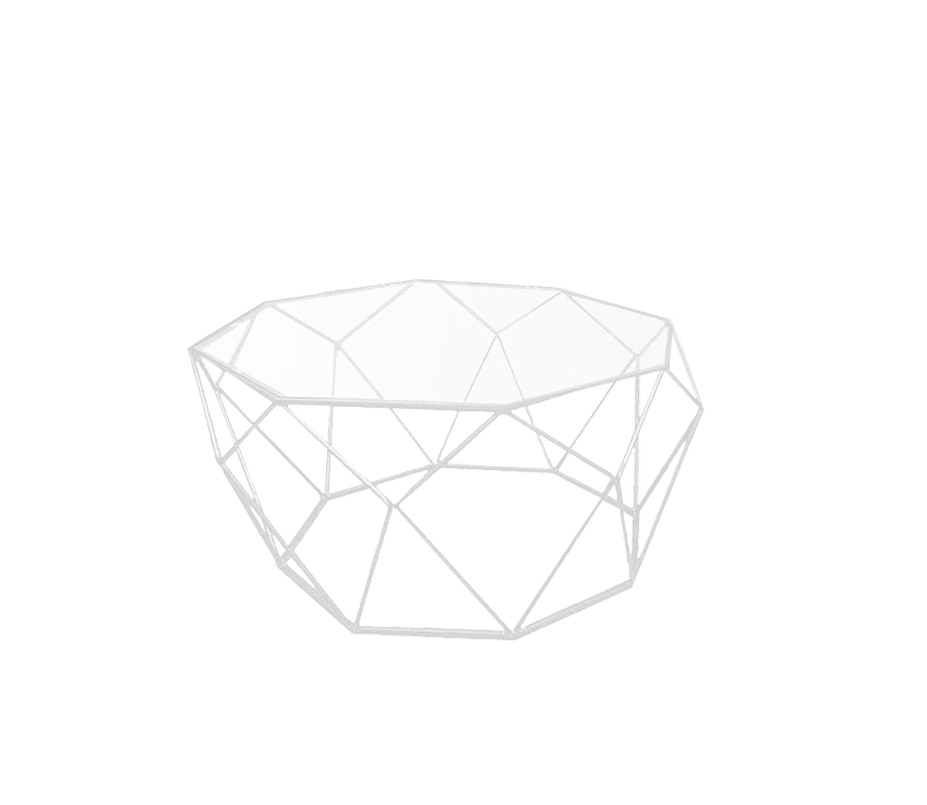Prism Coffee Table – White – 69cmW x 42cmH