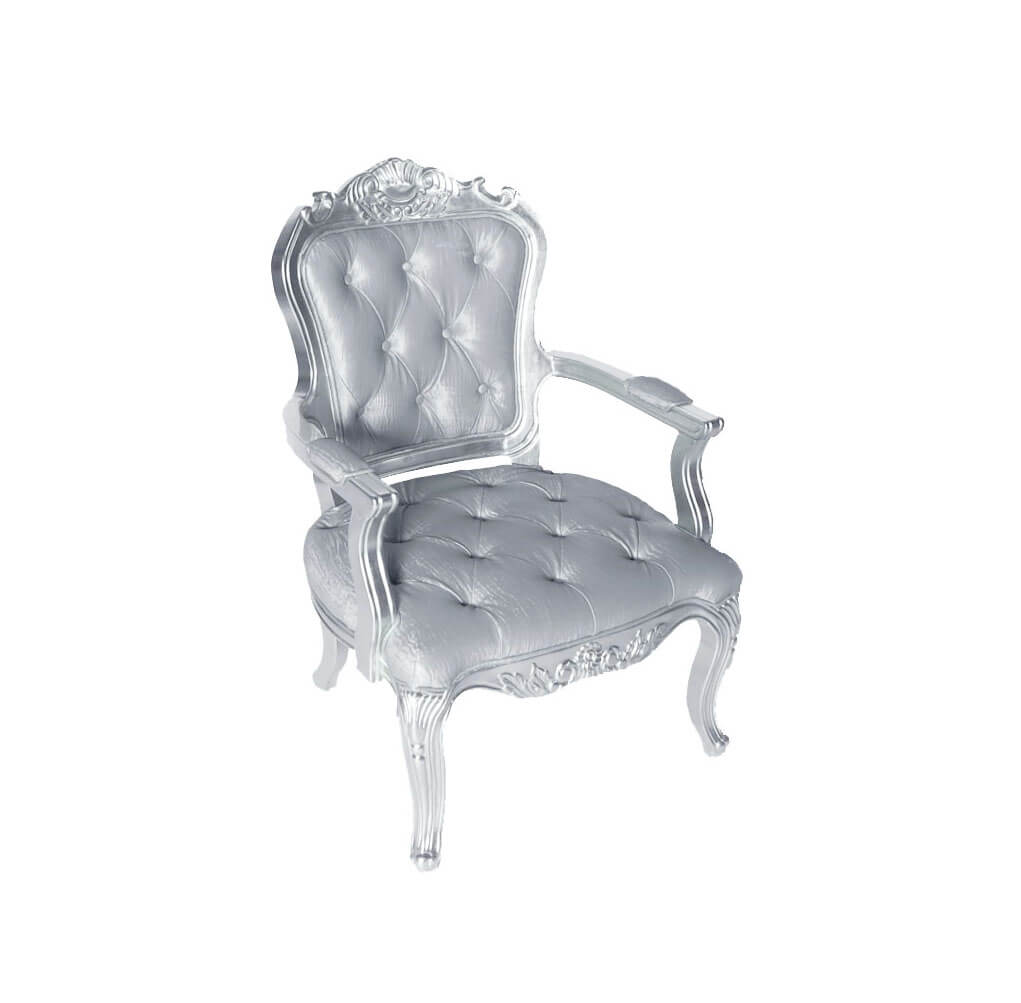 Versailles Armchair – Silver – 71cmW x 106cmH