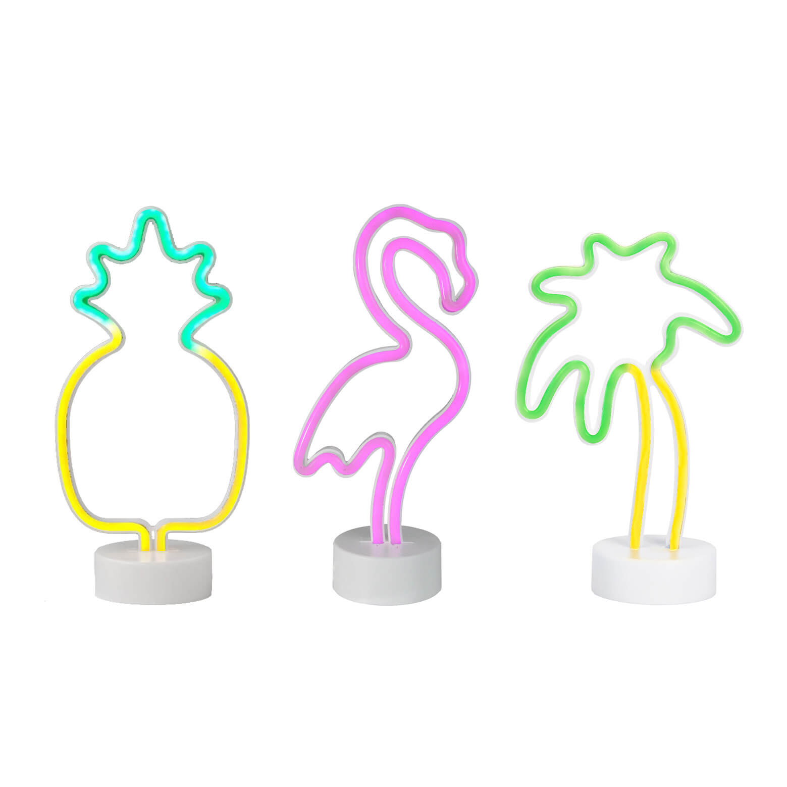 Neon Palm Tree LED Lamp – Yellow and Green – 18cmW x 29cmH