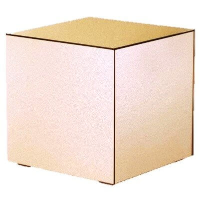 Mirror Cube Coffee Table – Gold Perspex – 46cmW x 46cmH