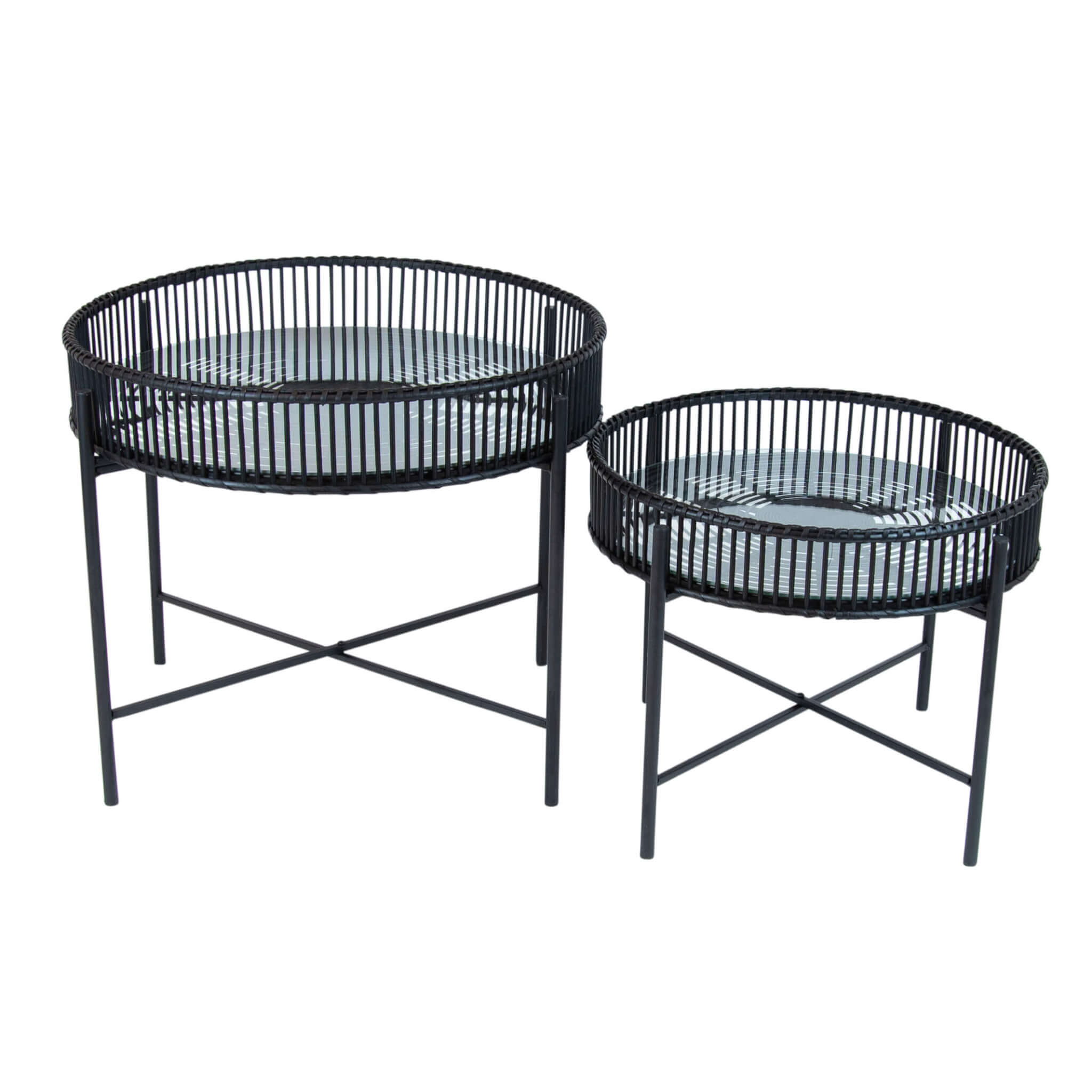 Piper Coffee Table Set – Black – 64cmW x 64cmD x 50cmH
