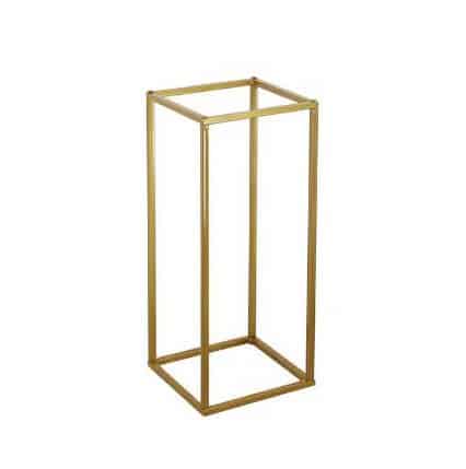 Table Pedestal Frame – Dark Gold with Mirror Plate Top – 25cmW x 60cmH