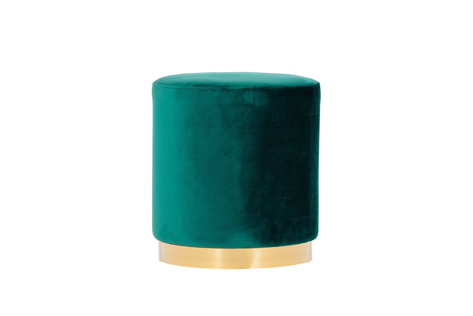 Harlow Round Ottoman – Emerald Green Velvet – 40cmW x 45cmH