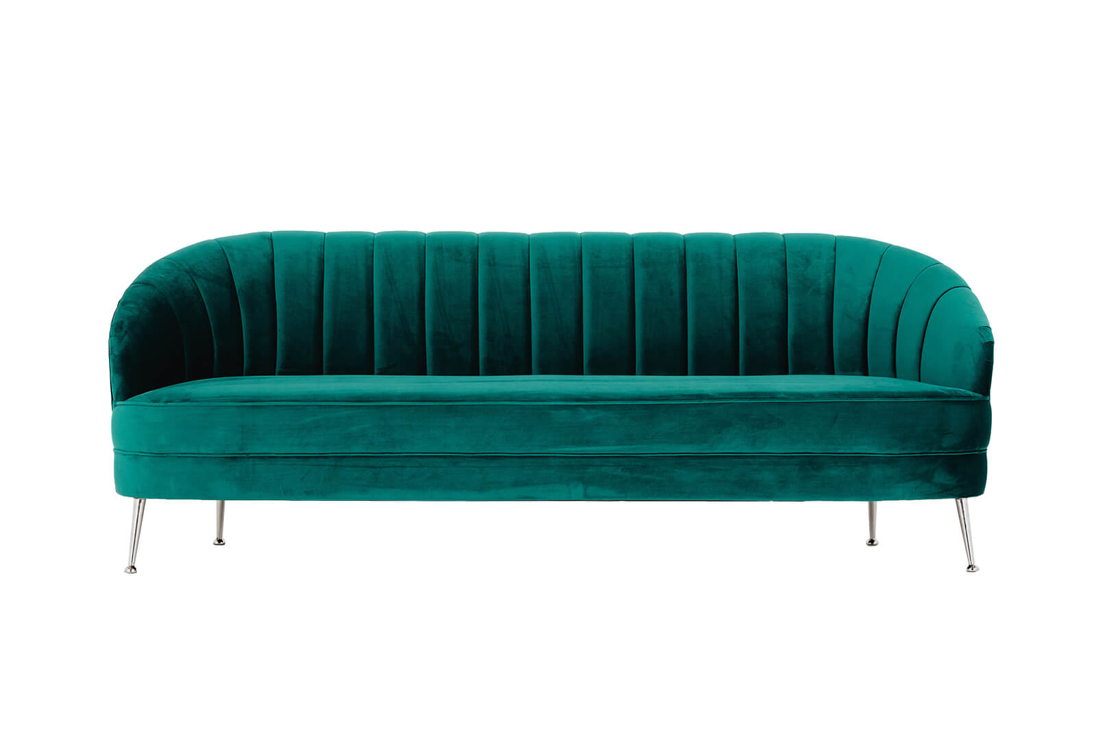 Harlow Three Seater Lounge – Emerald Green Velvet – 220cmL x 84cmD x 80cmH