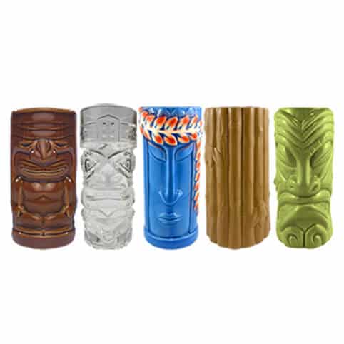 Tiki Cylinder Vases – Assorted Styles – 7cmD x 15cmH