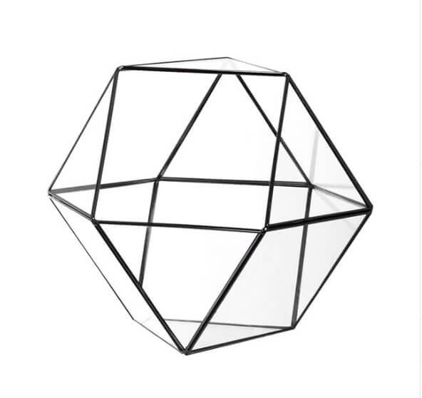 Geometric Terrarium – Black – 26cm x 24cm