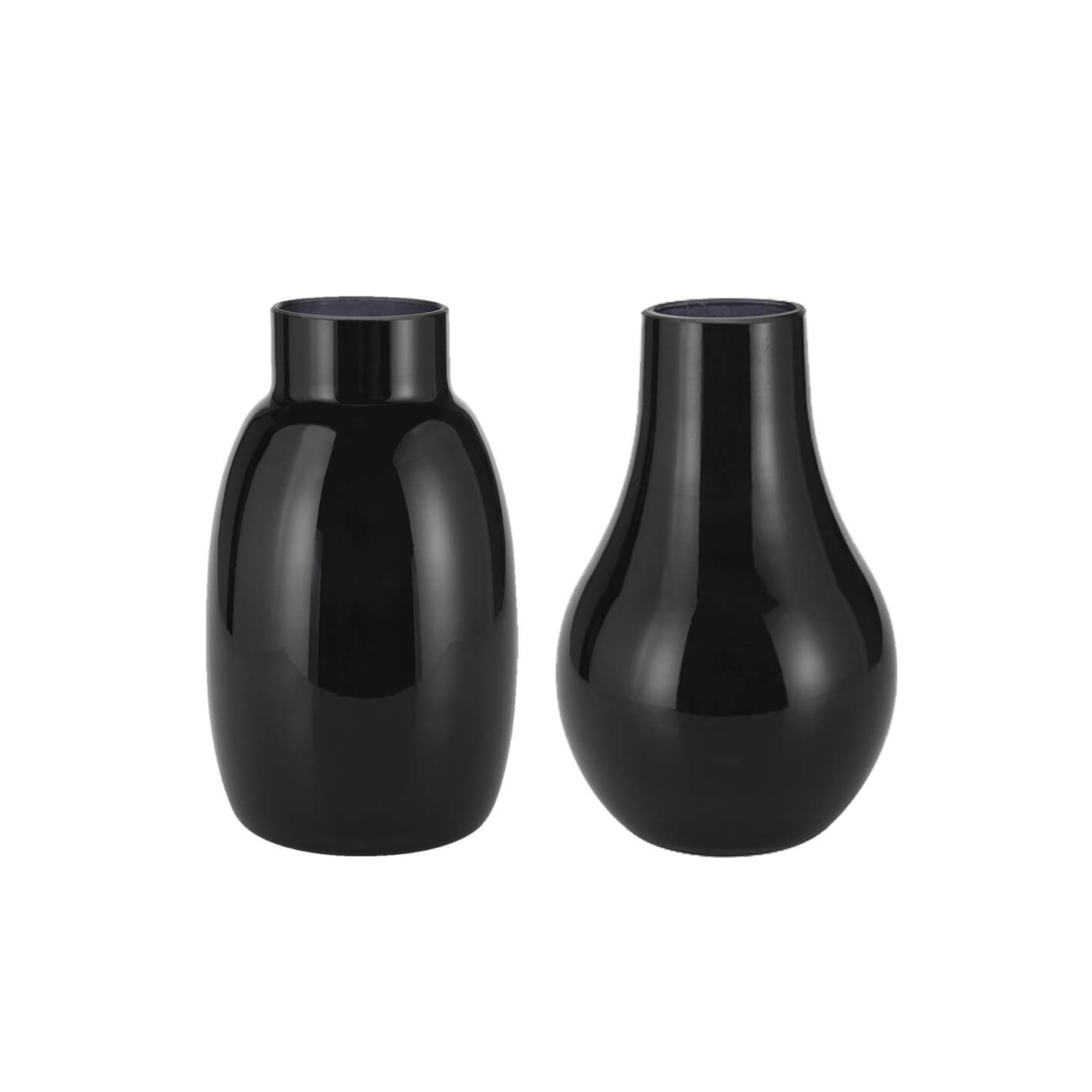 Teardrop & Contour Vases – Black – 9cmD x 16cmH (5cmD Mouth)