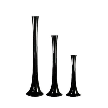 Trumpet Vase – Black – Set of Three