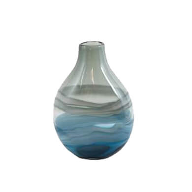 Teardrop Vase – Blue and Grey Glass – Set of Two