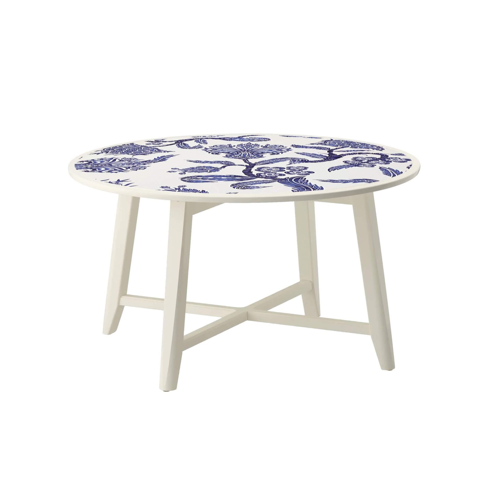 Chinoiserie Print Coffee Table – Blue and White – 90cmW x 48cmH