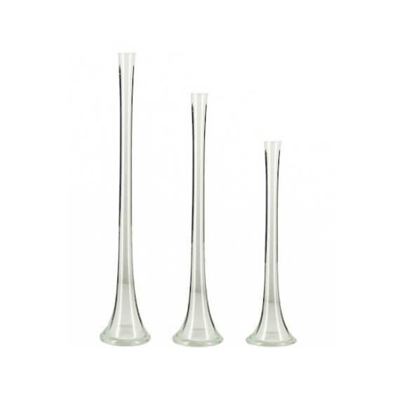 Trumpet Vase – Clear – Set of Three