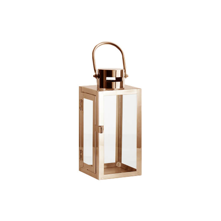 Contemporary Lantern – Rose Gold – Set of Two