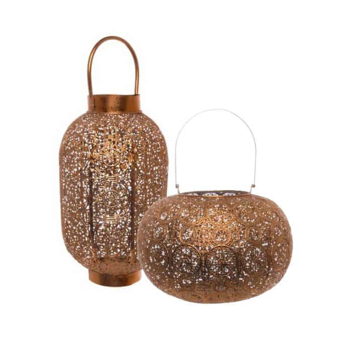 Filigree Lantern – Copper – Set of Two