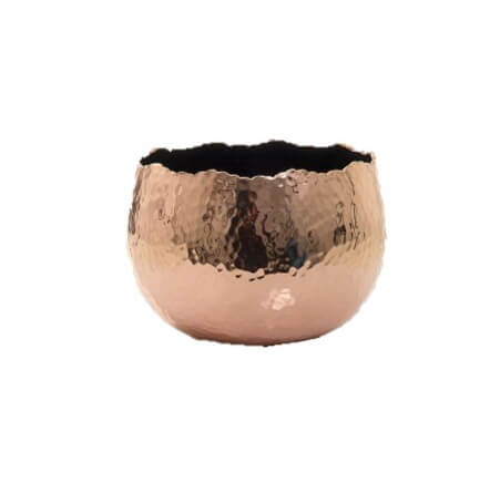 Dimpled Fish Bowl Vase – Copper – 18cmD x 13cmH