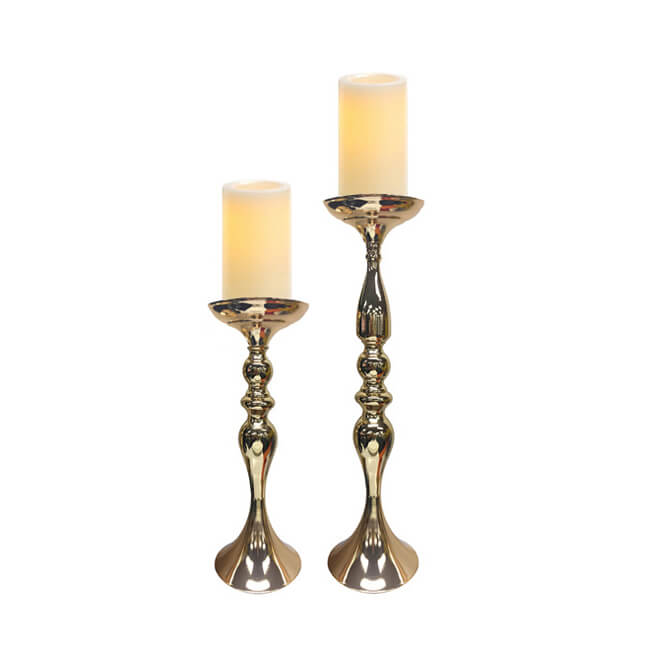 Contemporary Candlestick – Gold – Set of Two