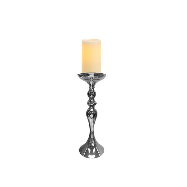Contemporary Candlestick – Silver – Set of Two