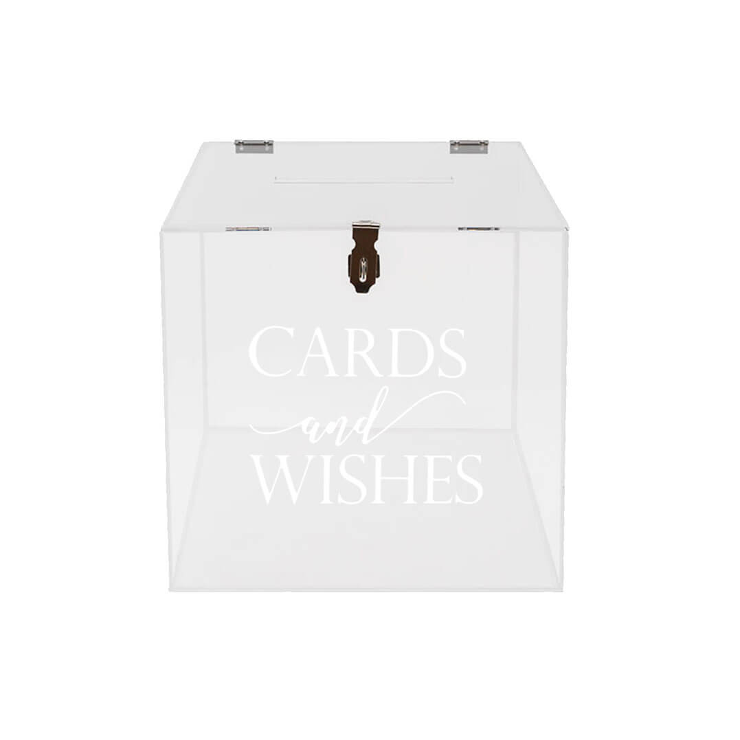 Wishing Well – ‘Cards & Wishes’ – Clear Acrylic – 30cmW x 30cmD x 30cmH