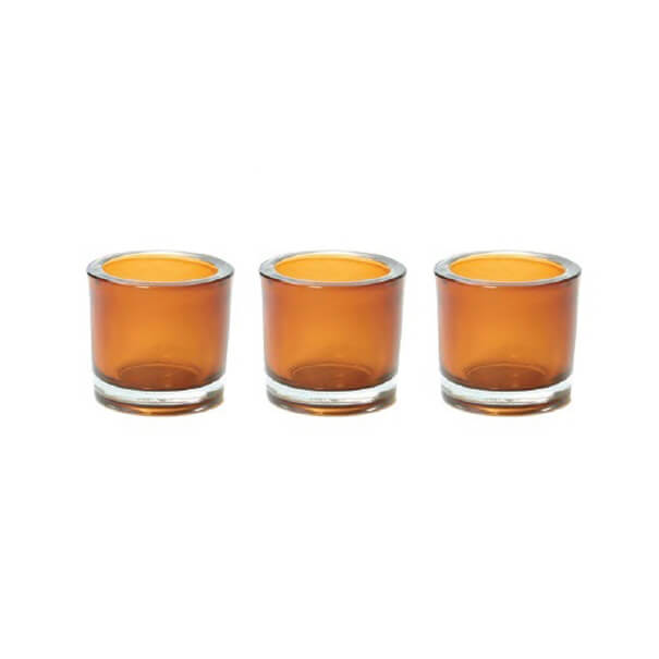 Amber Glass Votive – 5cmD x 6cmH