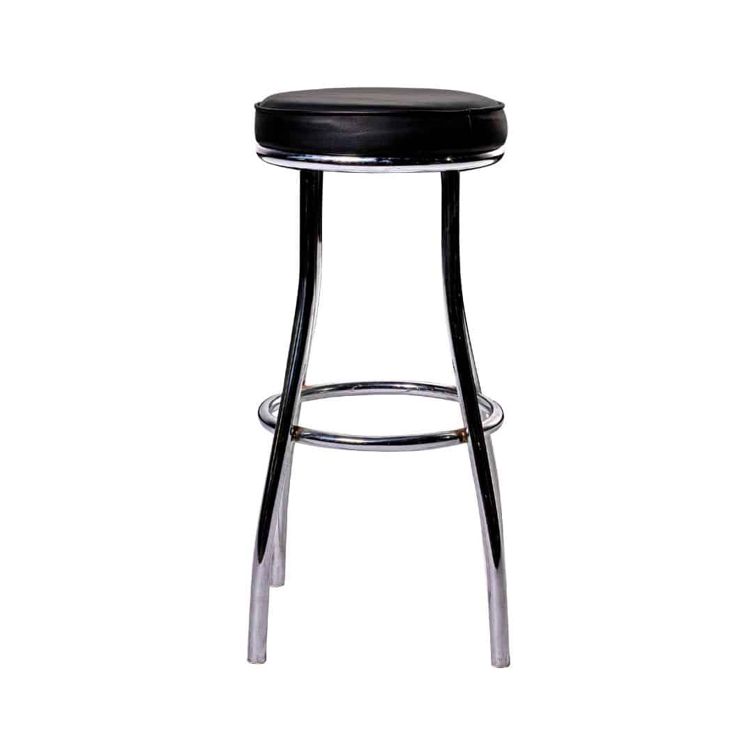Bar Stool – Chrome with Black Seat