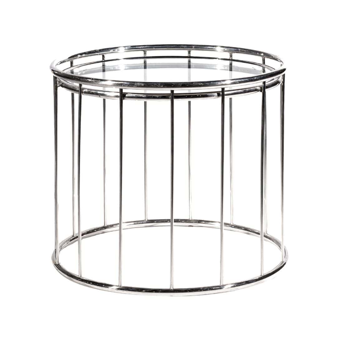 Barcelona Round Coffee Table – Chrome with Glass Top