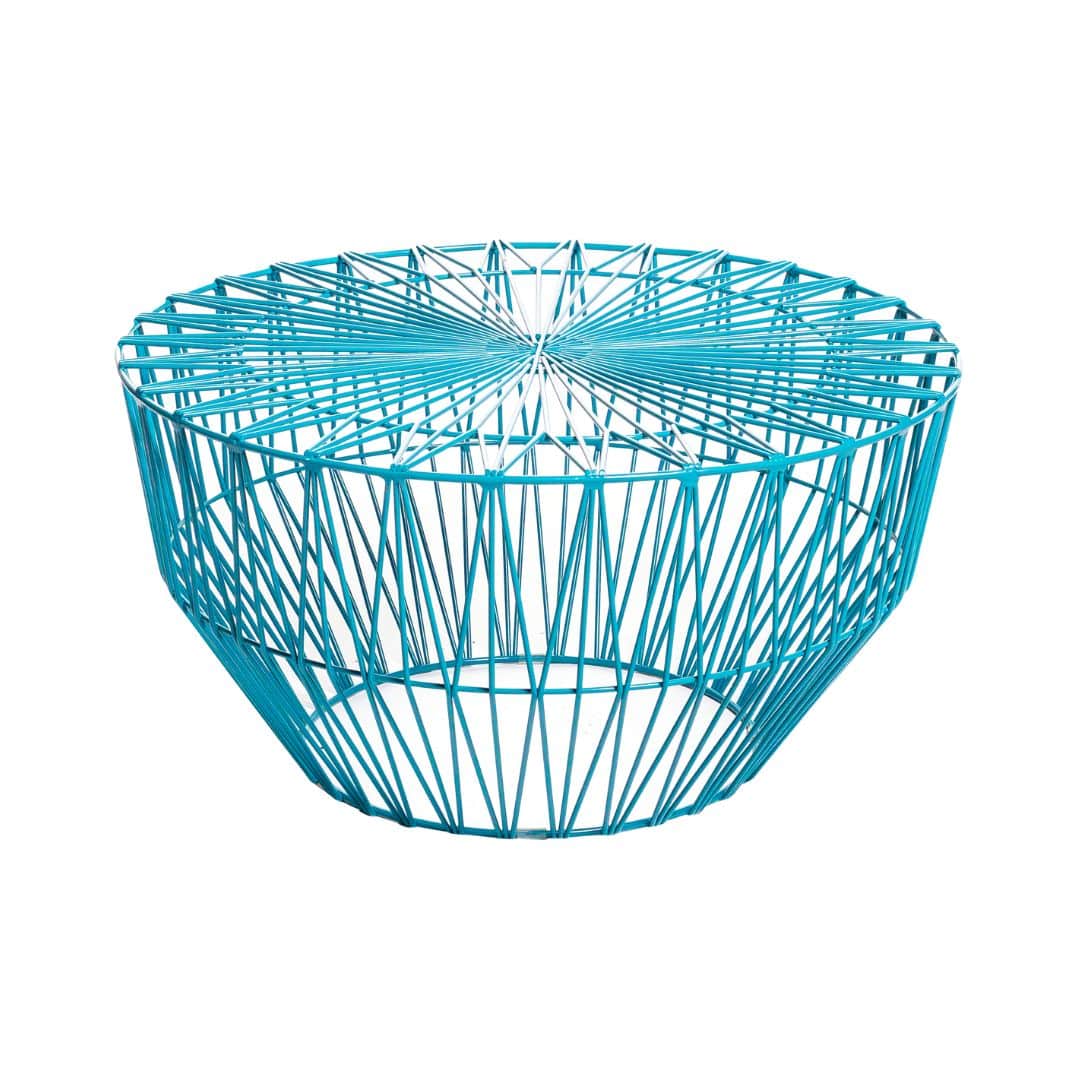 Bend Drum Table – Peacock Blue