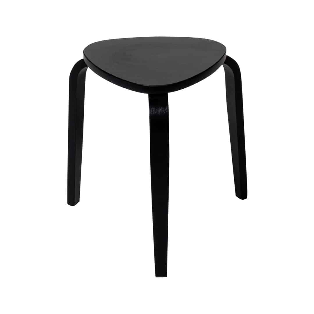 Birch Plywood Low Stool – Black