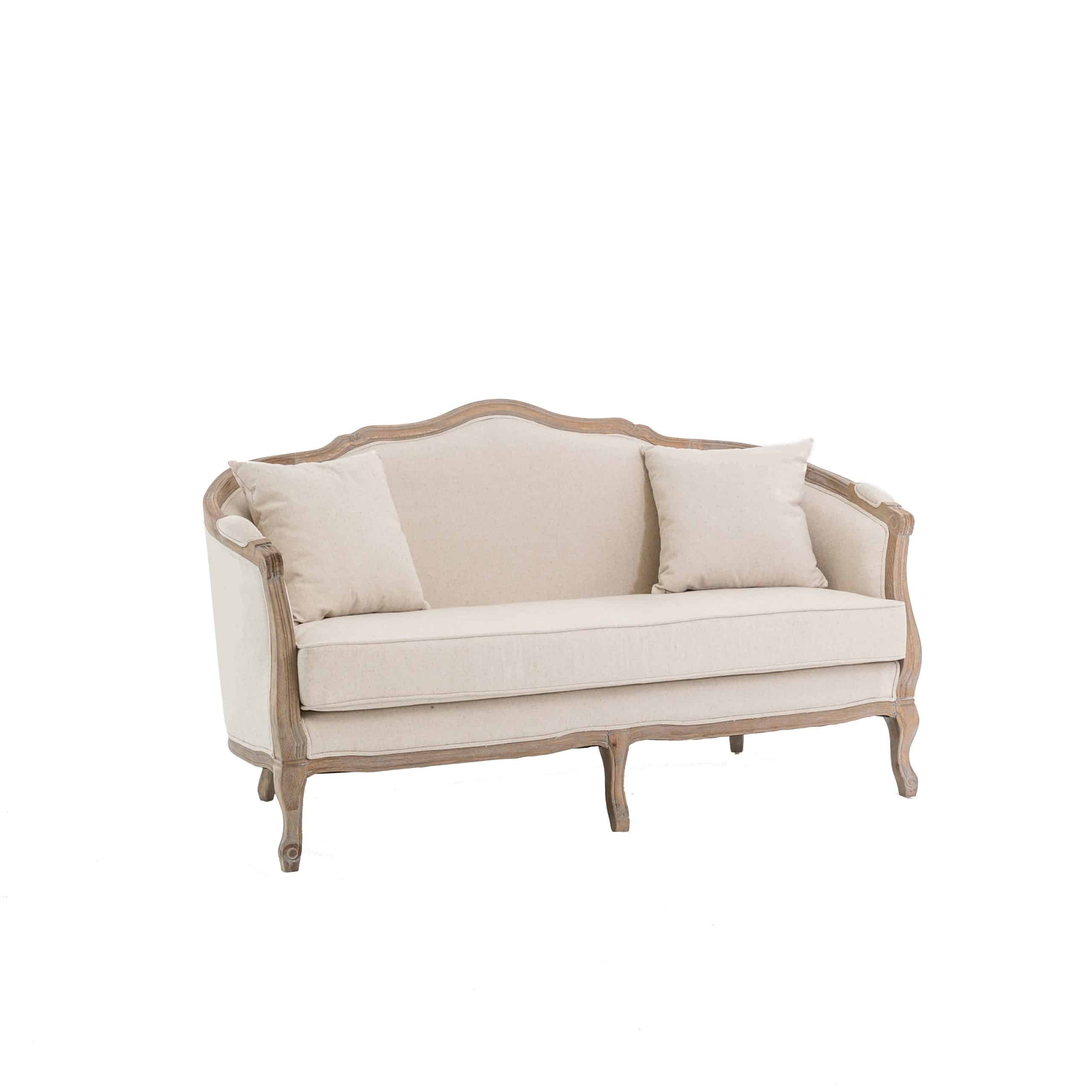 Brittany Two Seater Lounge – Natural Linen