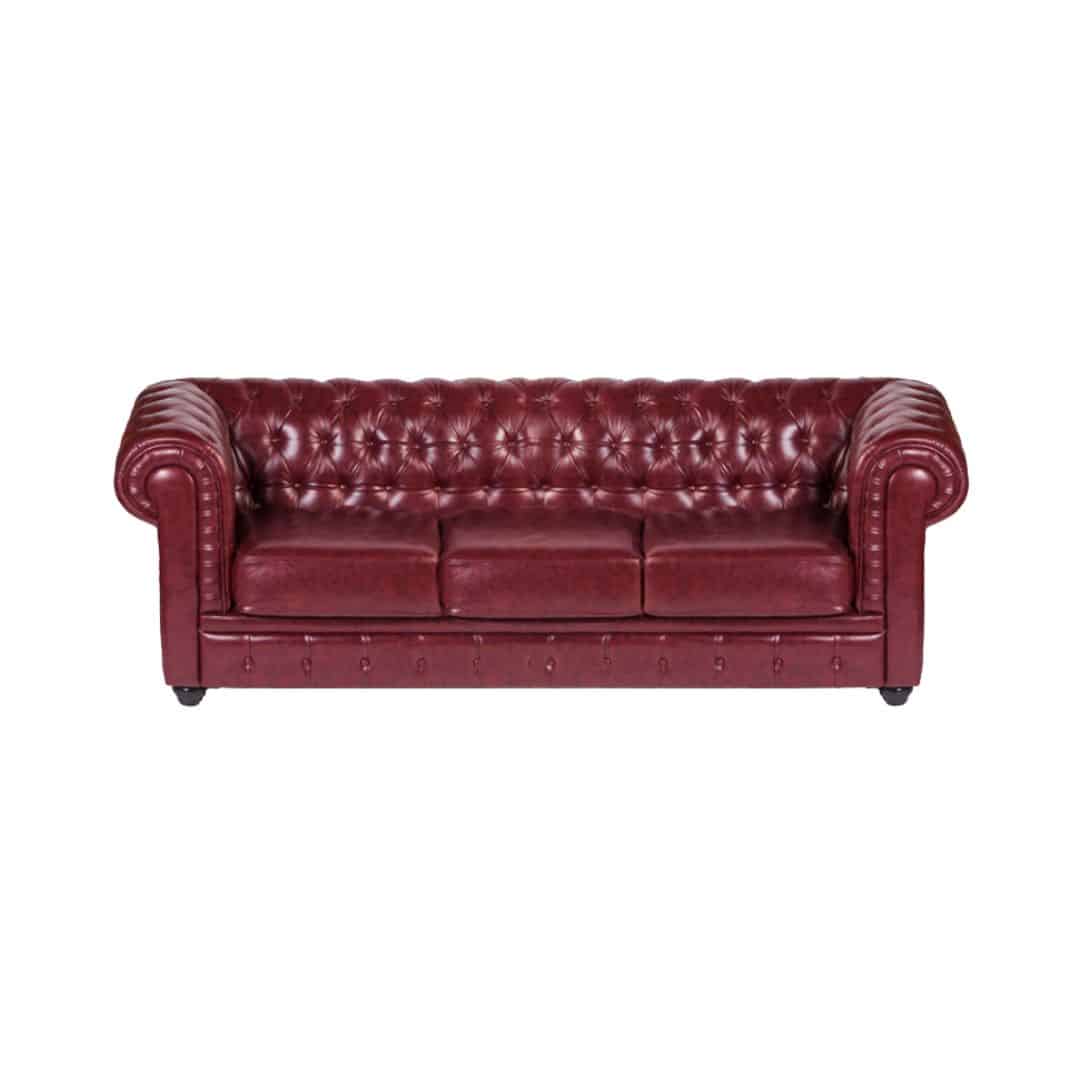 Cambridge Chesterfield Two Seater Lounge – Shiraz Leather