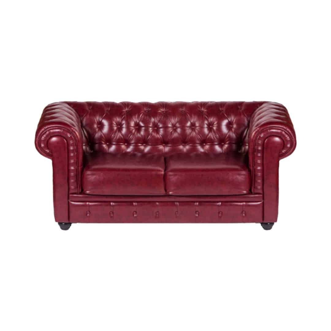 Cambridge Chesterfield Three Seater Lounge – Shiraz Leather