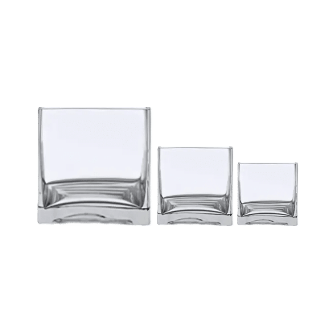 Cube Vase – Glass – Assorted Sizes