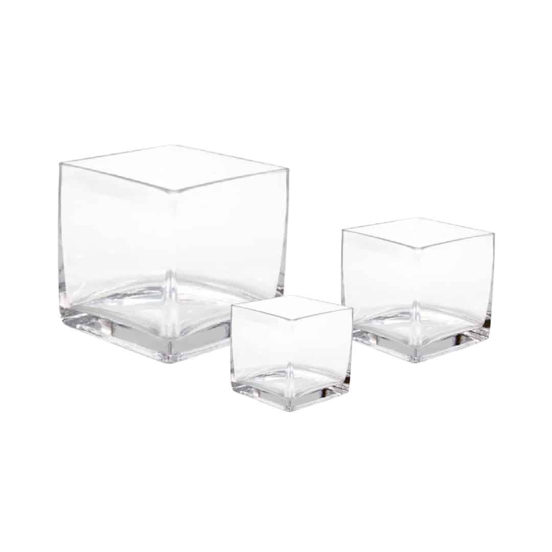 Cube Vase – Glass – Assorted Sizes