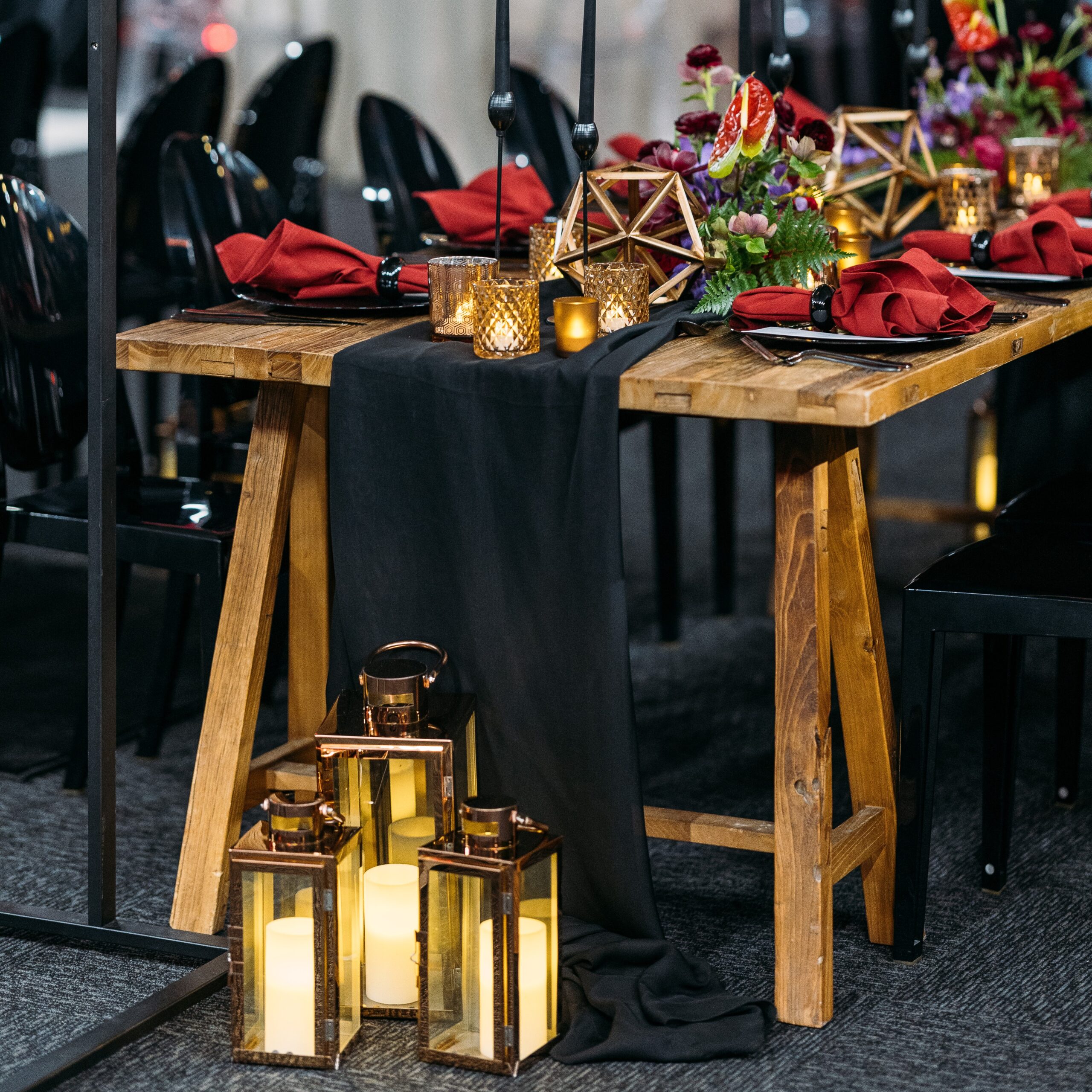 Contemporary Lantern – Rose Gold – Set of Two