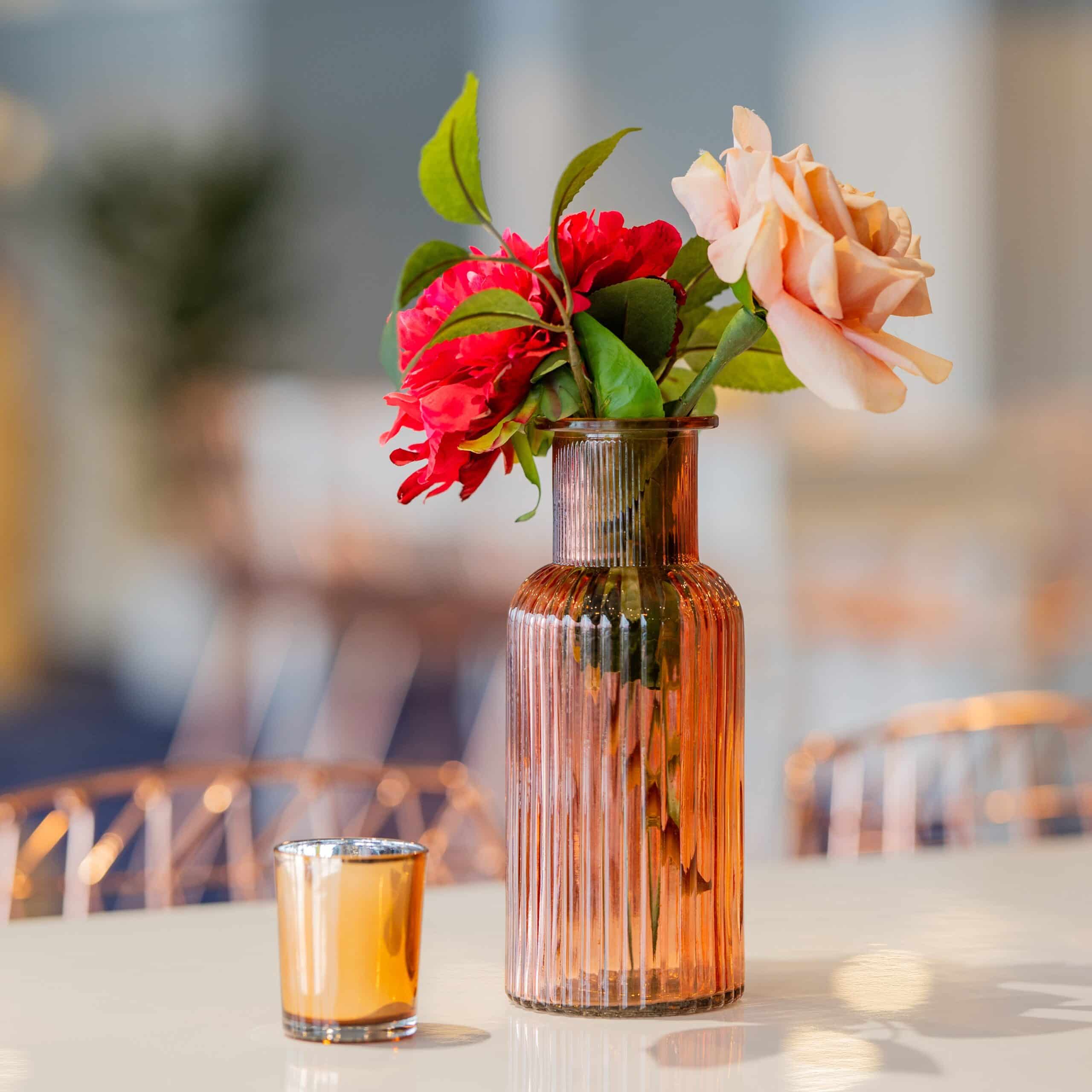 Lola Ribbed Bottle Vase – Assorted Colours